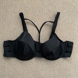 Swim by Cacique Bikini Swimsuit Top Underwire Supportive Black Womens Size 42C